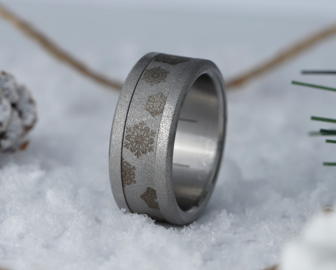 ❄️ 2/3 addon (inner ring) "Flakes" in sandblasted steel