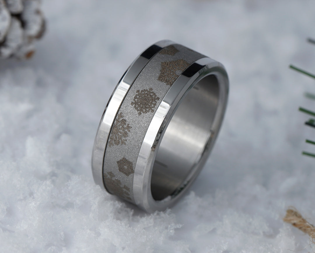 ❄️ 2/3 addon (inner ring) "Flakes" in sandblasted steel