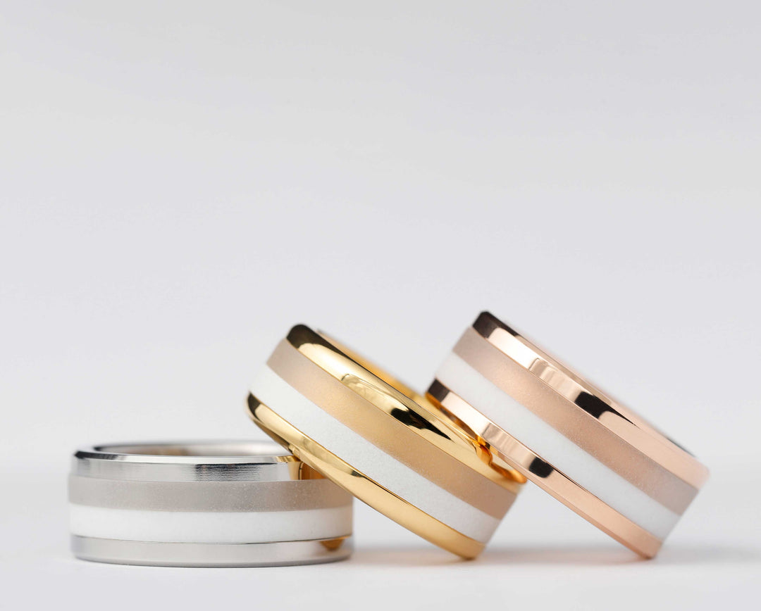 Ring-Set | Personalisierte Gravur eines Namens | Yellow Gold