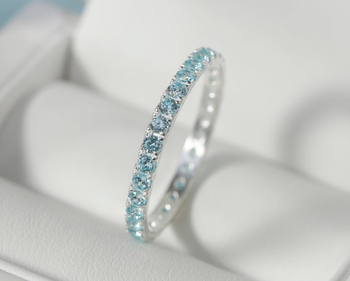 💍 Innenring (Medium Addon) "Himmlische Aura" aus 925 Silber mit blauen Zirkonia Steine besetzt