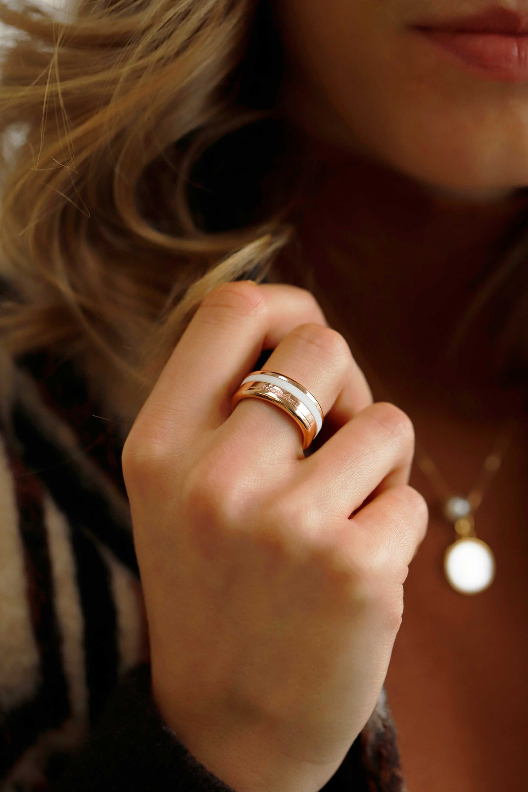 Ring set | Personalized first name engraving | Rose Gold