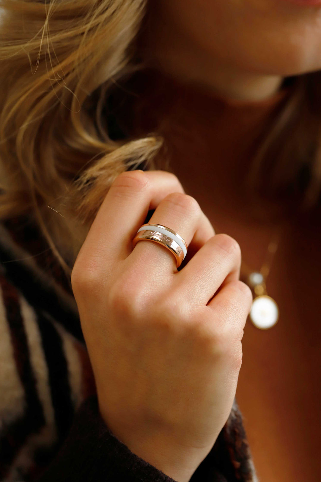 Ring set | Personalized first name engraving | Rose Gold