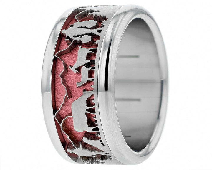 bague mood interchangeable en acier inoxydable couleur rose framboise poya suisse