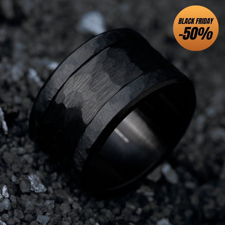 bague mood interchangeable acier noir hammer 2