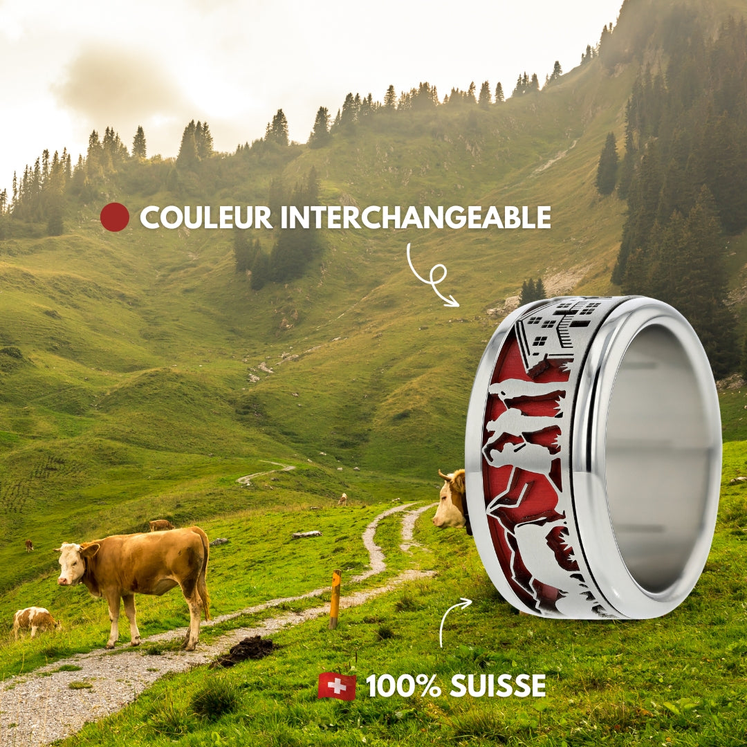 Ring-Set Alpaufzug mit 7 Farben zur Auswahl - Auswechselbarer mood Ring