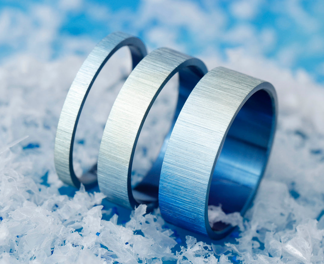 ❄️ MEDIUM (anneau) Bleu Boréal en titane pour bague mood interchangeable ❄️