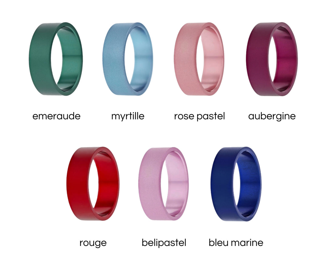 anneaux interchangeables de couleurs en aluminium pour bague mood