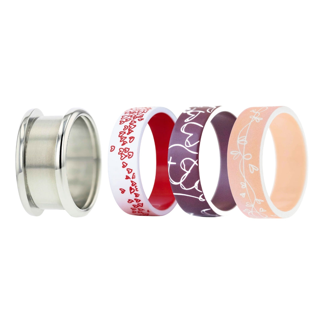 Ring set | Passion - mood jewels with 3 interchangeable ring