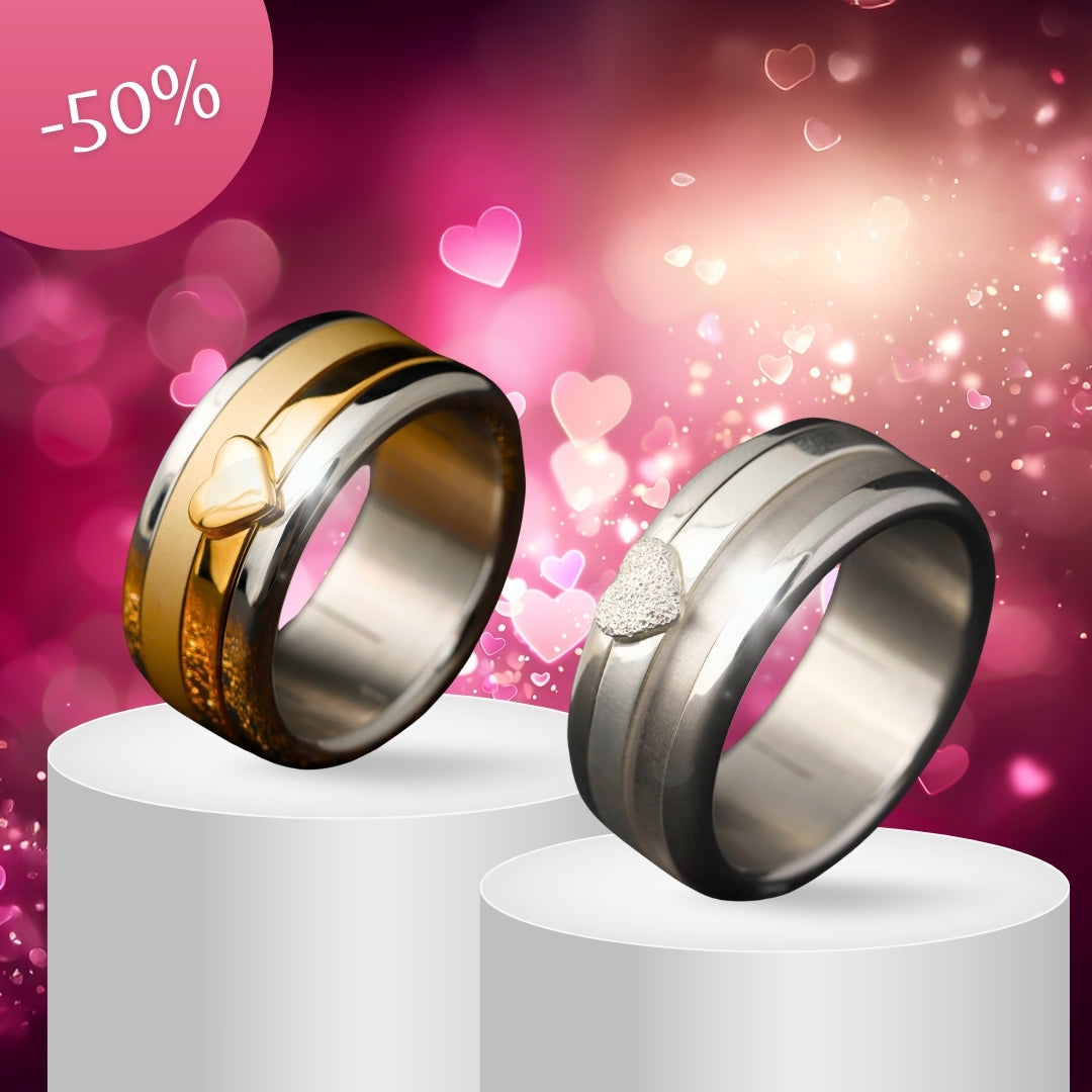 Center Herz mood Ring aus Silber - Schmuck für Frauen