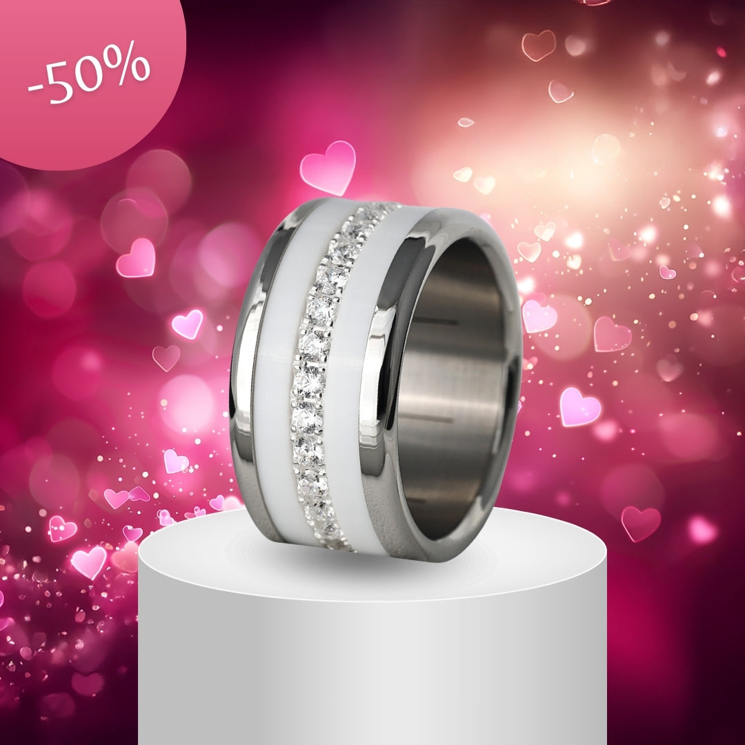 Authentische Aura mood Ring – aus 925 Silber mit Zirkonia-Steinen und 3 feinen, auswechselbaren Innenringen