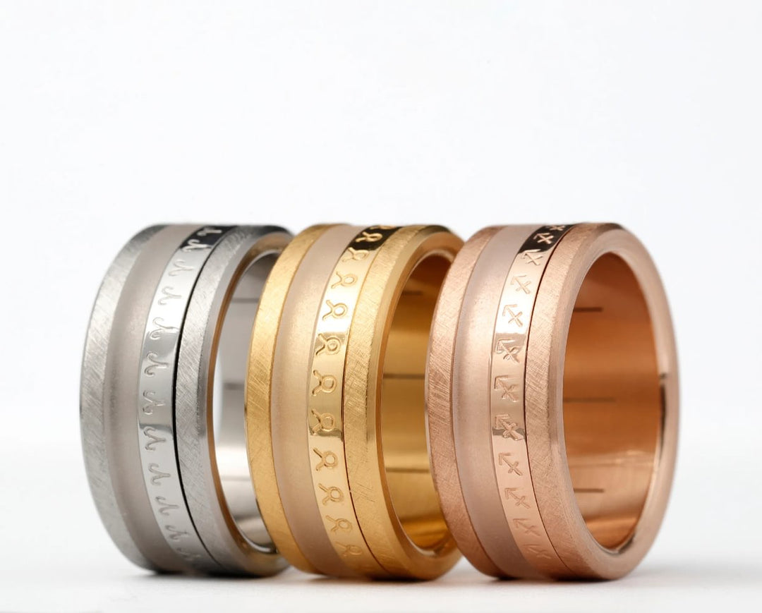 Ring-Set | Sternzeichen personalisiert | Yellow Gold