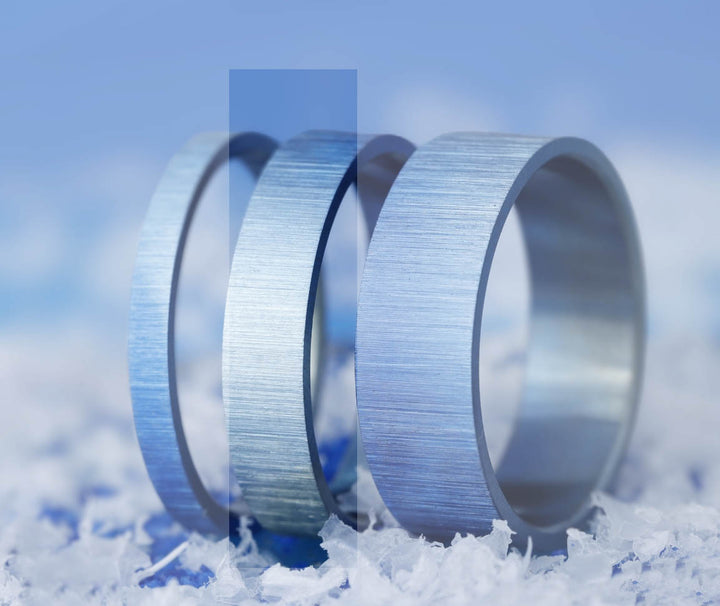 ❄️ DEUX TIERS (anneau) Bleu Boréal en titane pour bague mood interchangeable ❄️