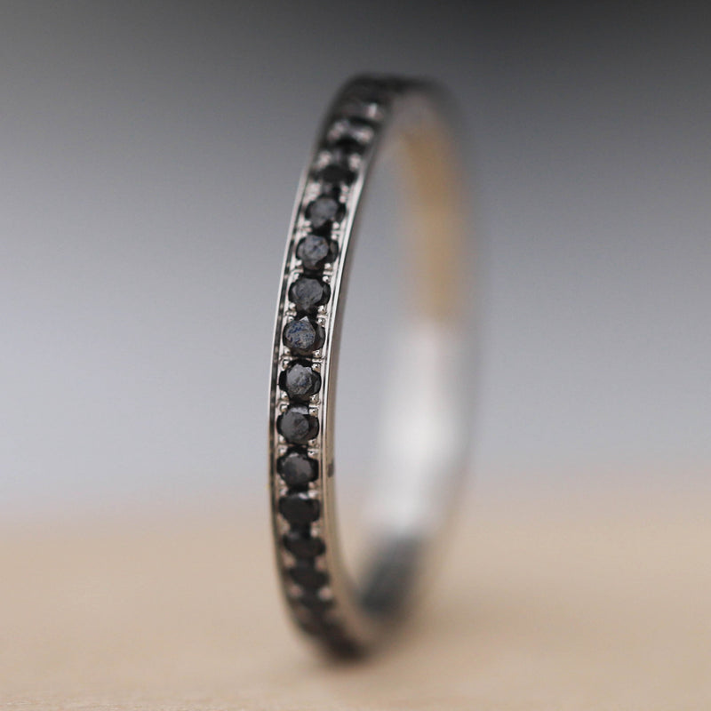 Addon medium acier entièrement serti de diamants noirs 1.6 mm taille 54 - Seconde main