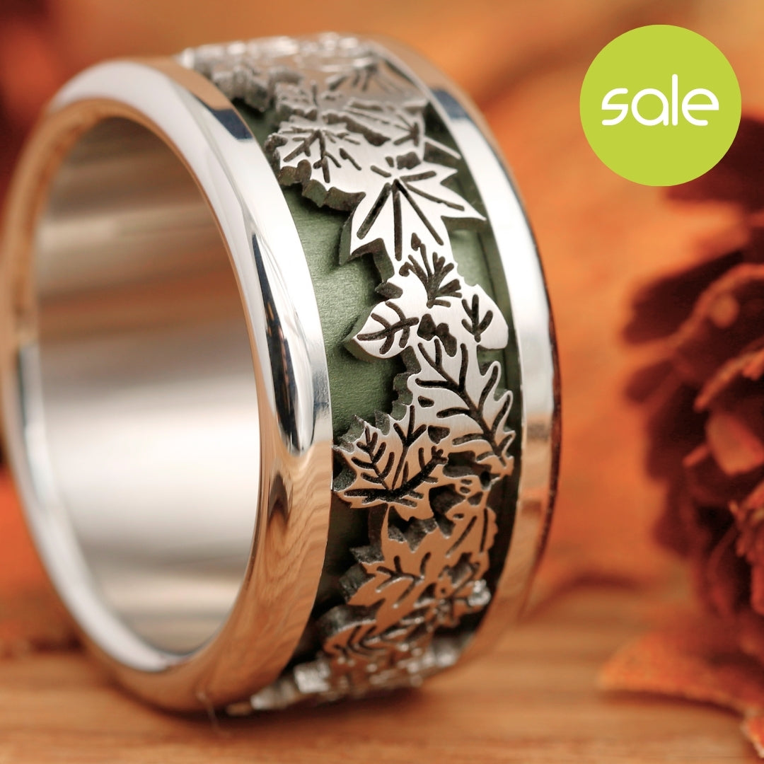 Coffret | Feuilles d'automne 3D - bague mood interchangeable