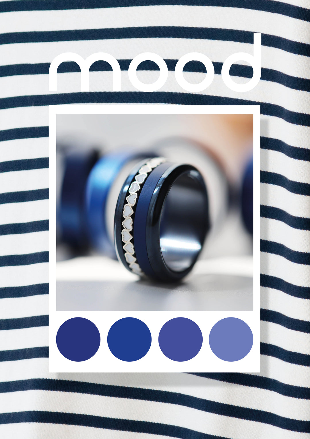 Anneau (addon medium) en aluminium bleu marine pour bague mood interchangeable