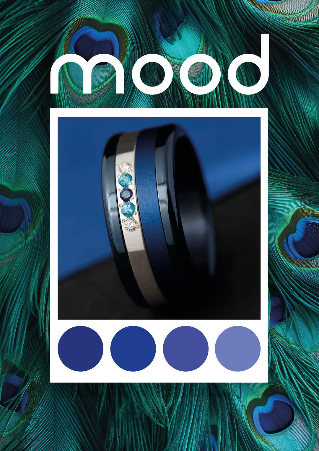 Anneau (addon medium) en aluminium bleu marine pour bague mood interchangeable