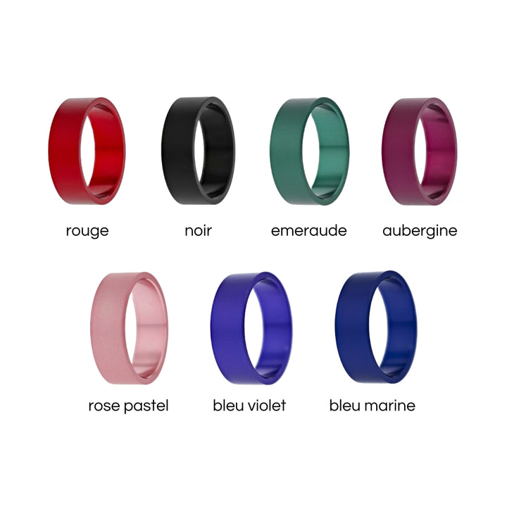 Anneau (addon) en aluminium coloré à choix pour bague mood interchangeable