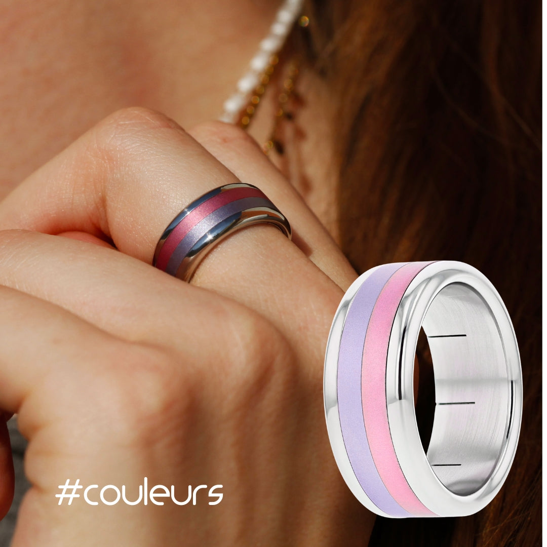 Coffret | Fleurs d'été - bague mood avec 4 anneaux interchangeables