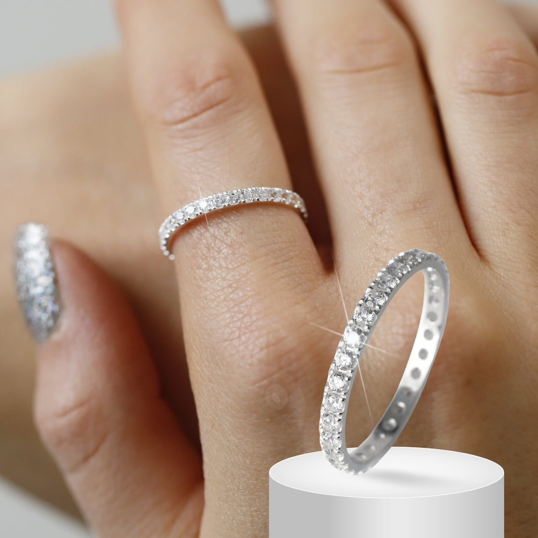 💍 Innenring (Medium Addon) "Authentische Aura" aus 925 Silber mit Zirkonia Steine besetzt