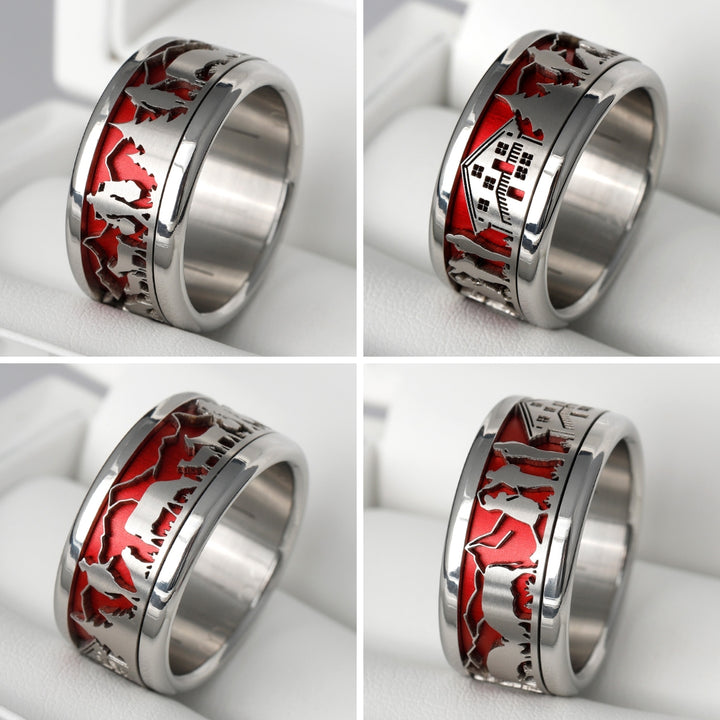 Bague mood interchangeable "Poya" avec motifs suisses et couleur interchangeable