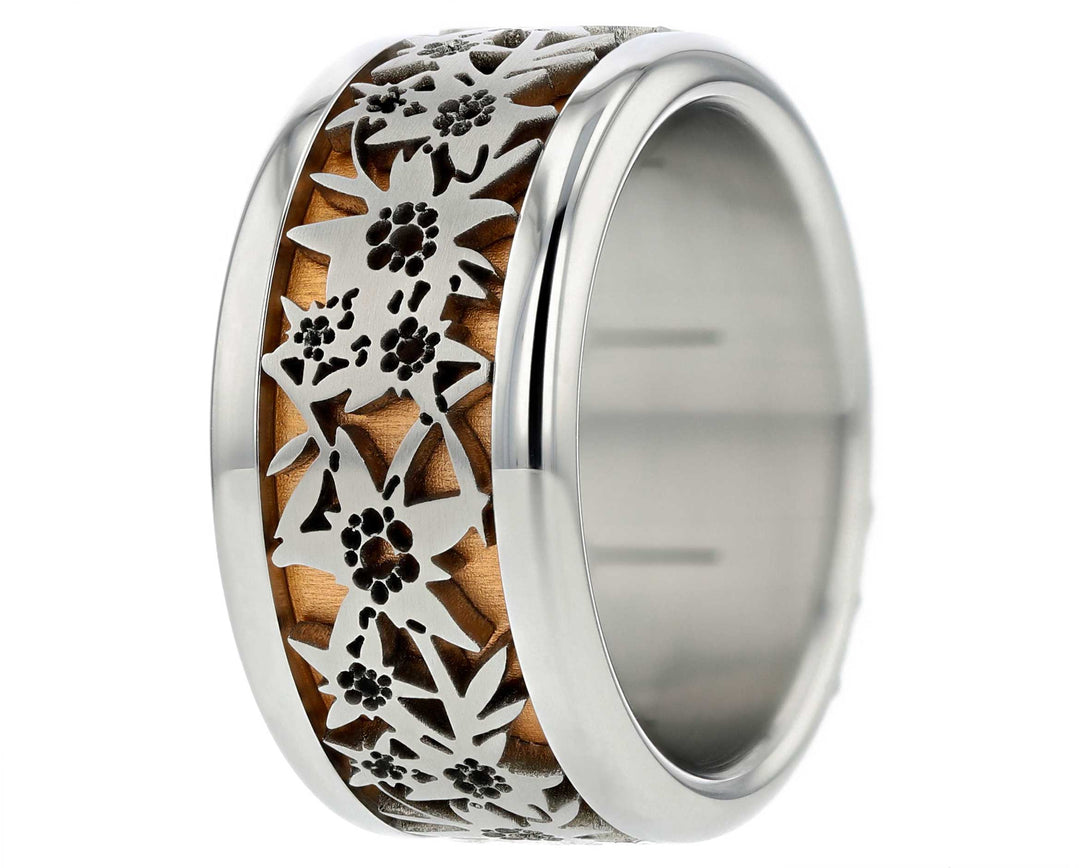 Coffret - Bague mood interchangeable - 3d Edelweiss - classique