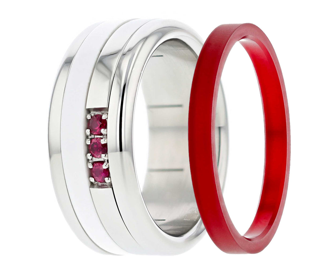 AUSTAUSCHBARER MOOD-RING MIT 3 SAPHIREN<br>Ringset | Edelsteine