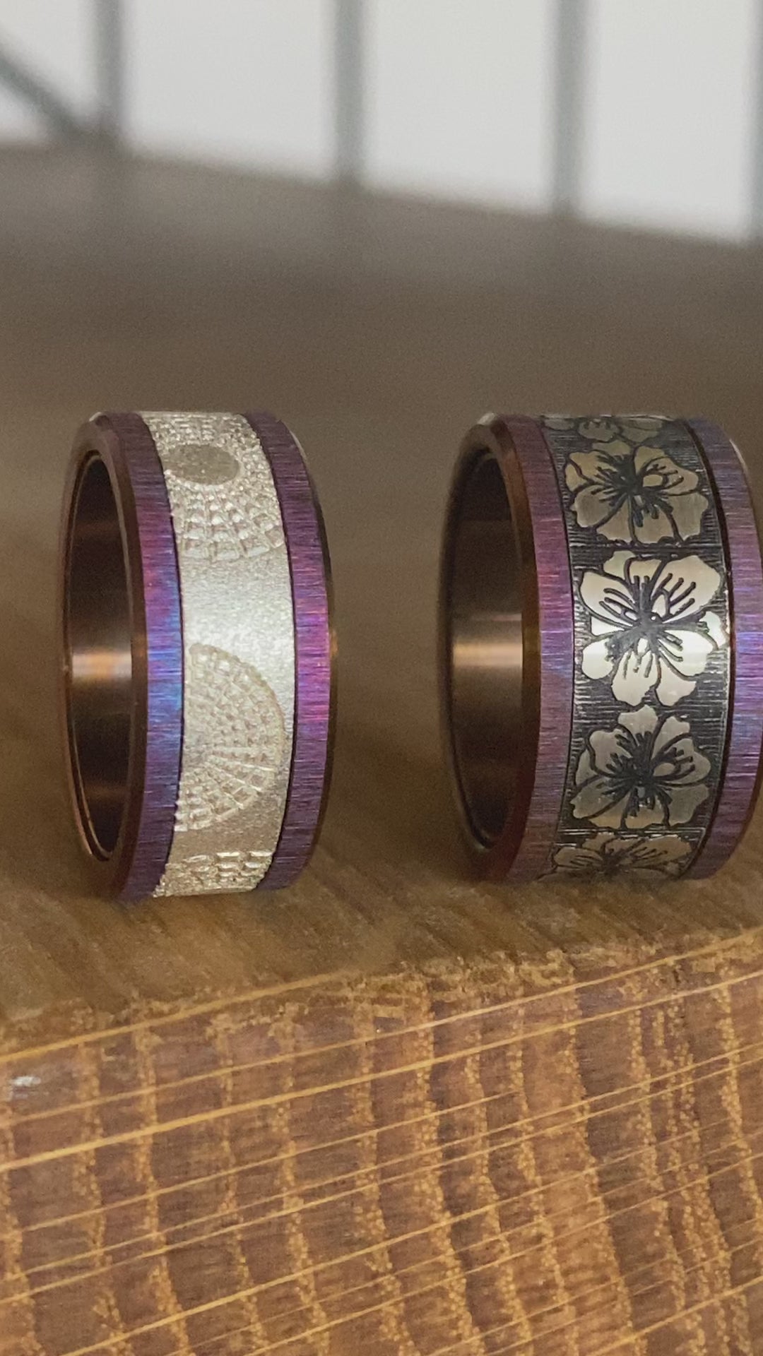 Extra small purple coloured stainless steel wrinkled base (9MM)